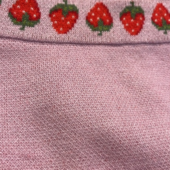 Free People Strawberry Embroidered Lilac Knit panty brief  size small - Picture 9 of 11